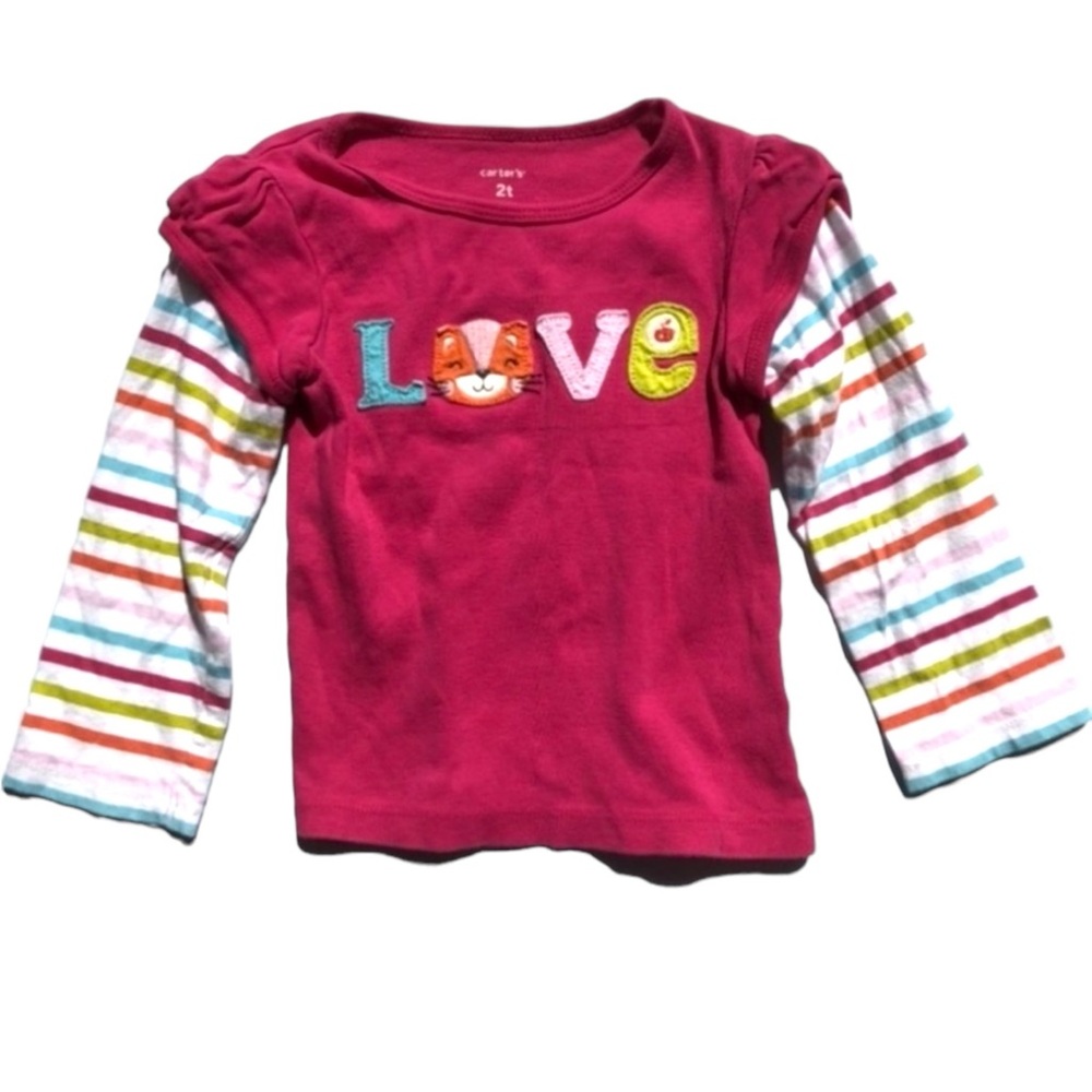Carter’s 2T Long Sleeved Tee LOVE with fox face